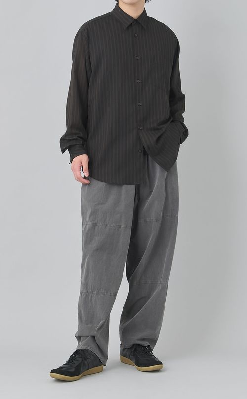 ストライプシアーシャツ