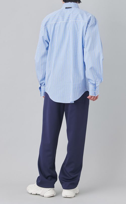 ストライプワンポイントシャツ