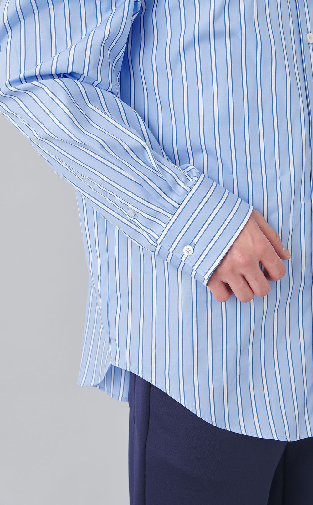 ストライプワンポイントシャツ