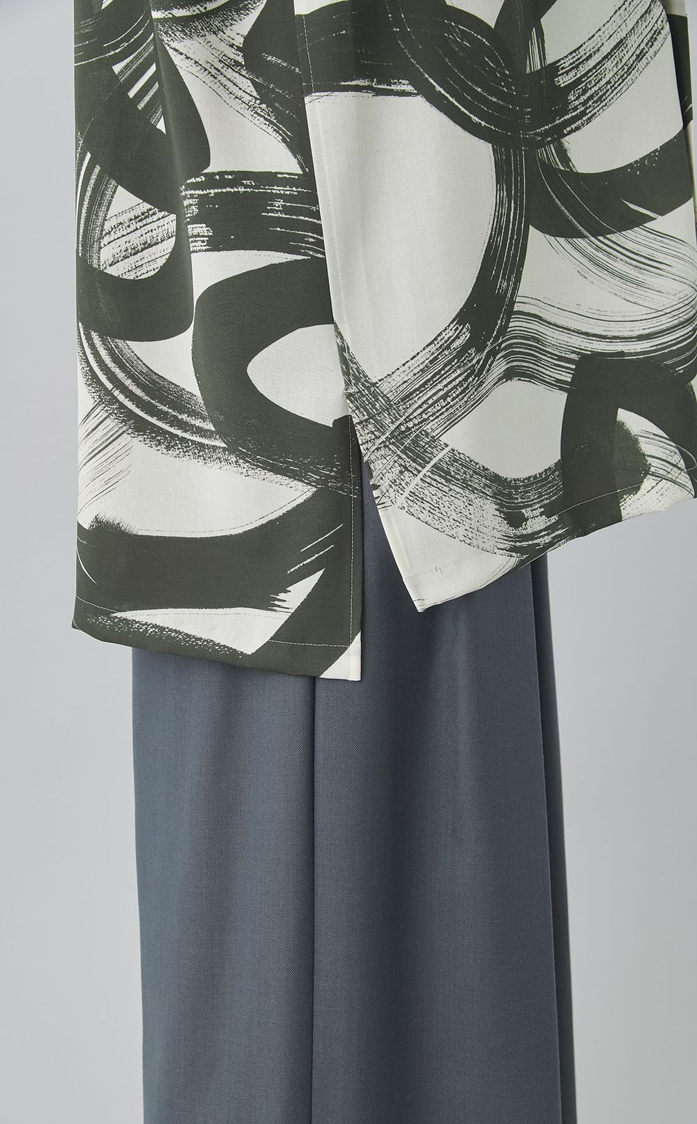 プリントビッグカフスシャツ