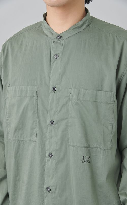 バンドカラーライトシャツ