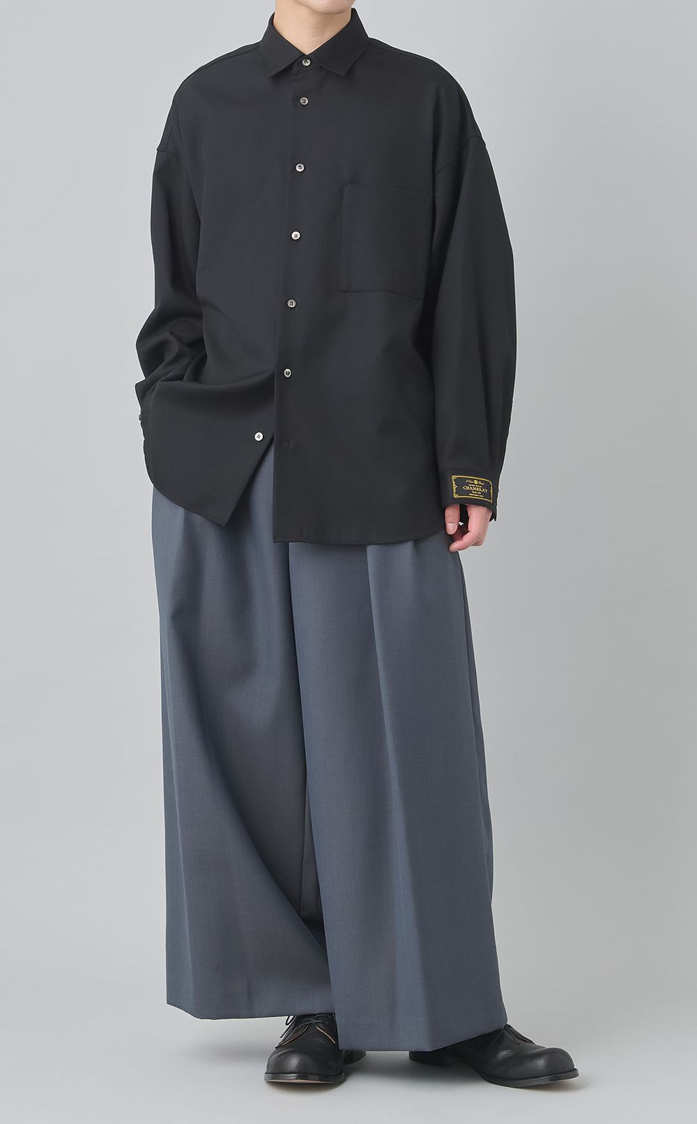 シャンブレーウールシャツ