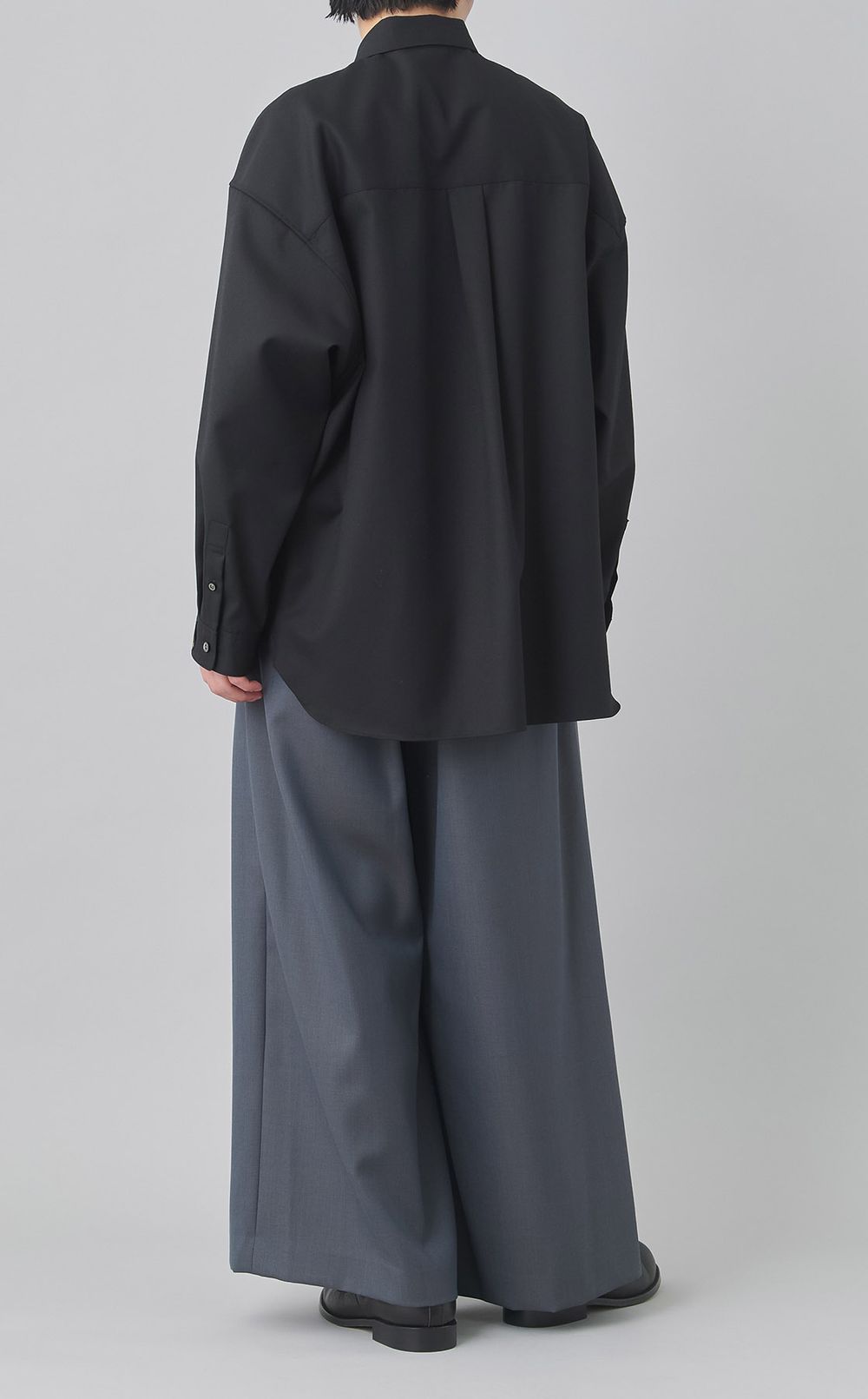 シャンブレーウールシャツ