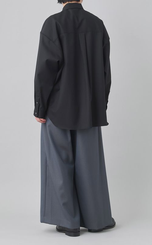 シャンブレーウールシャツ