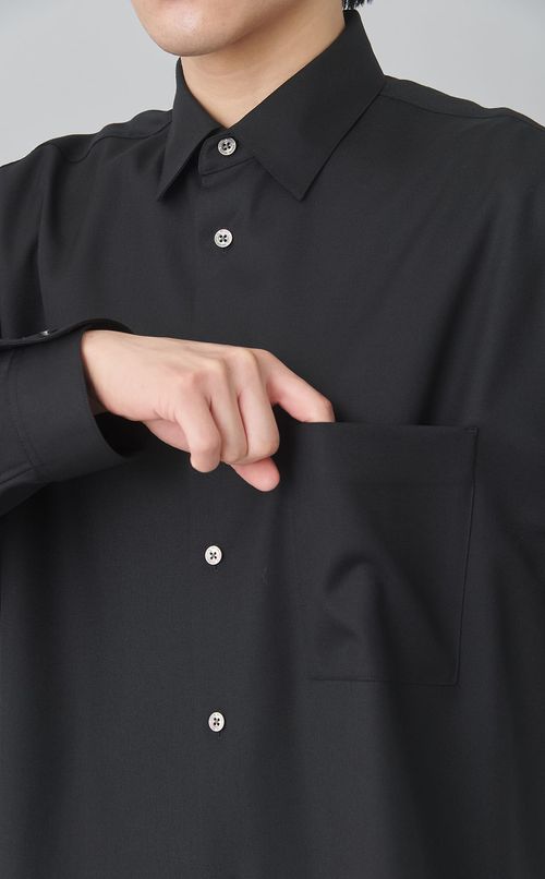 シャンブレーウールシャツ