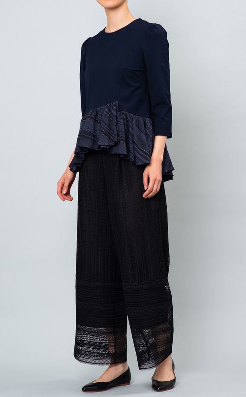 ジャガードフレアTブラウス