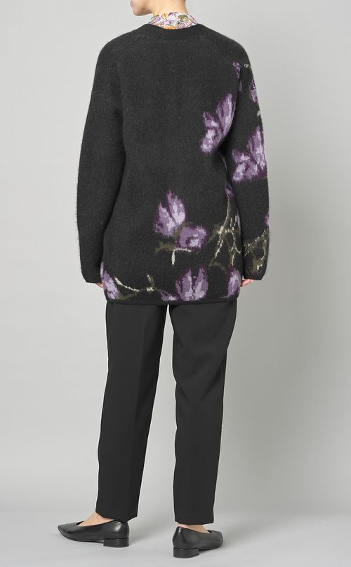 フラワージャガードニットカーディガン