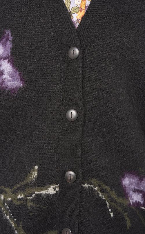 フラワージャガードニットカーディガン