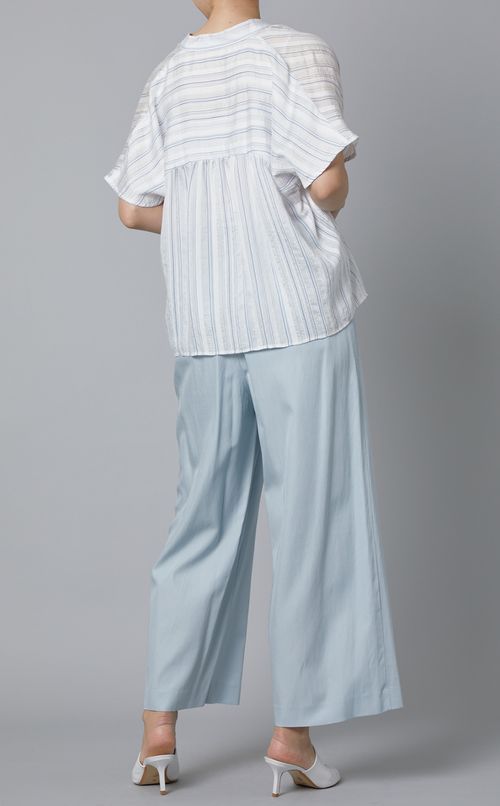 ドレーピーストライプブラウス