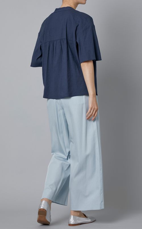 シアーバンドカラープルオーバーブラウス