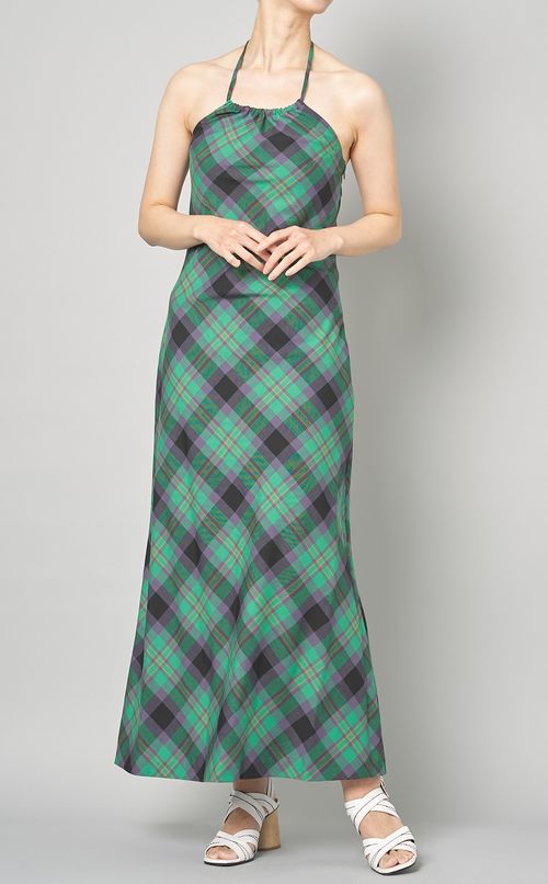 マドラスチェックホルターネックドレス