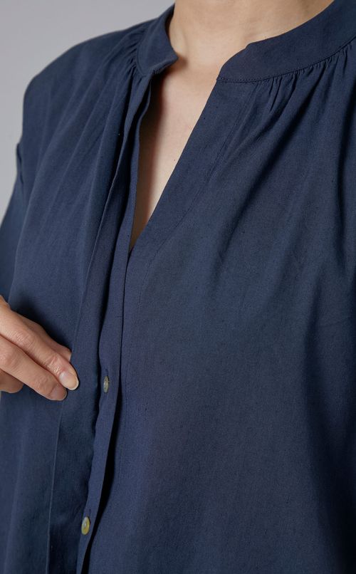 シアーバンドカラープルオーバーブラウス