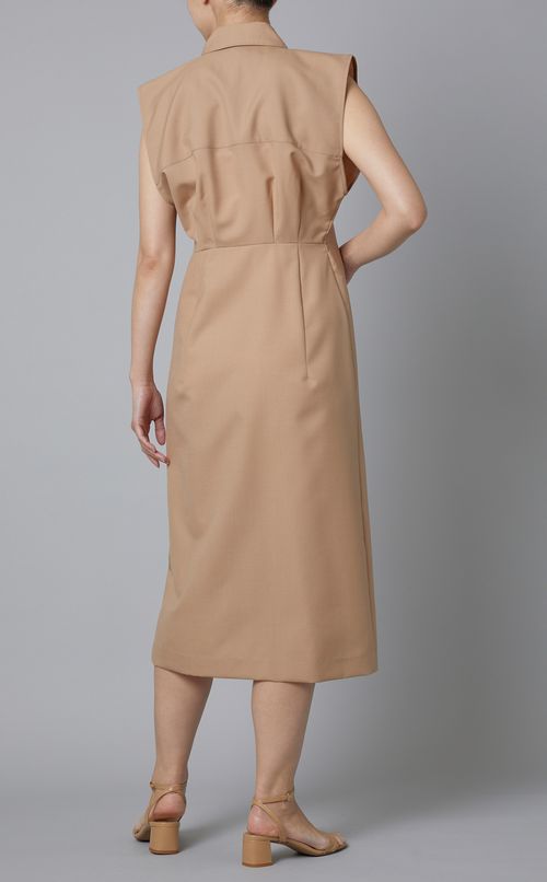 シャツカラースリーブレスワンピース