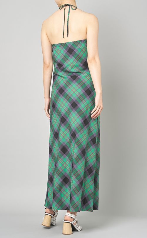 マドラスチェックホルターネックドレス