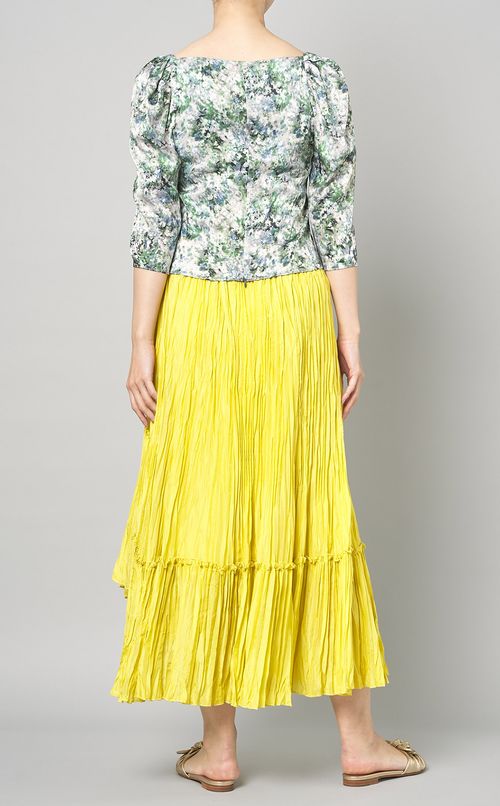 フラワープリントスクエアネックブラウス