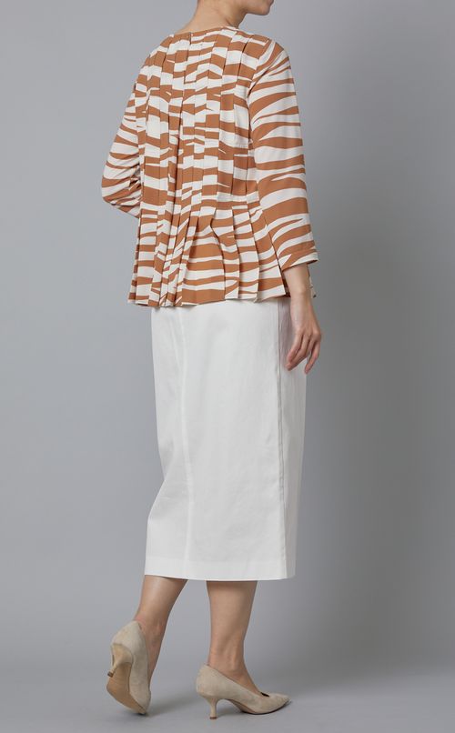 ゼブラプリントプリーツブラウス