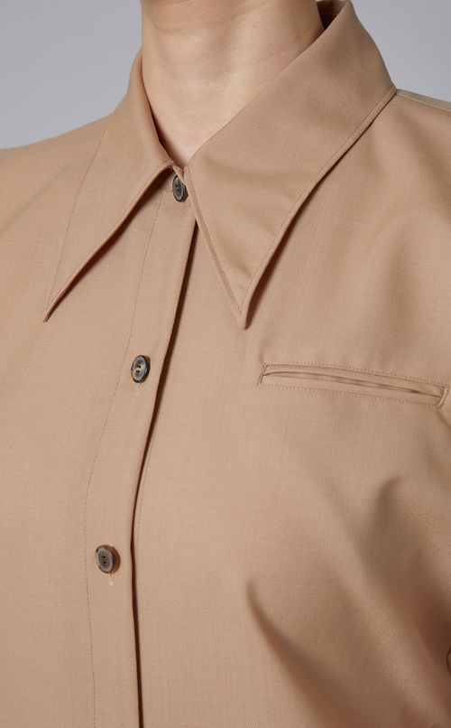 シャツカラースリーブレスワンピース