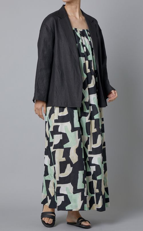 トライバル柄ギャザーワンピース