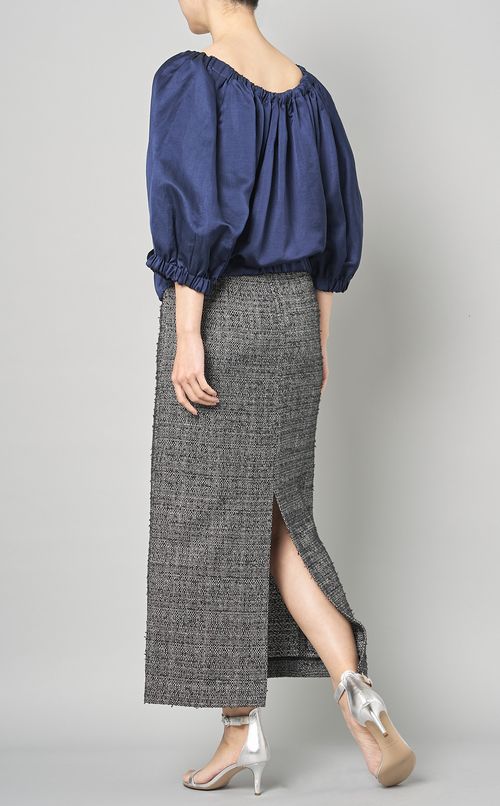 サテンギャザーブラウスブルゾン