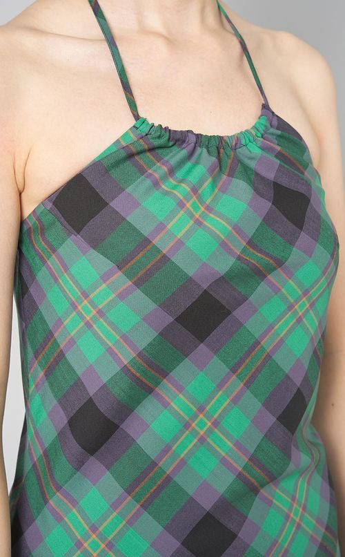 マドラスチェックホルターネックドレス