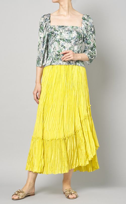 フラワープリントスクエアネックブラウス