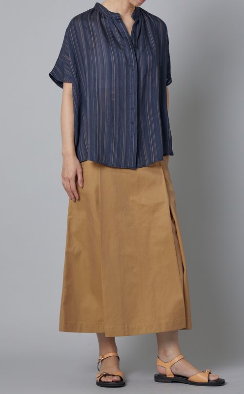 ドレーピーストライプブラウス