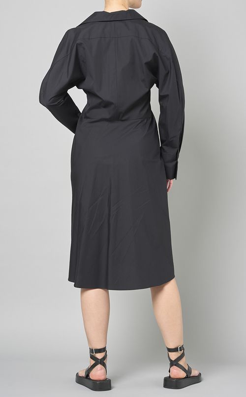 コットンロングスリーブシャツワンピース