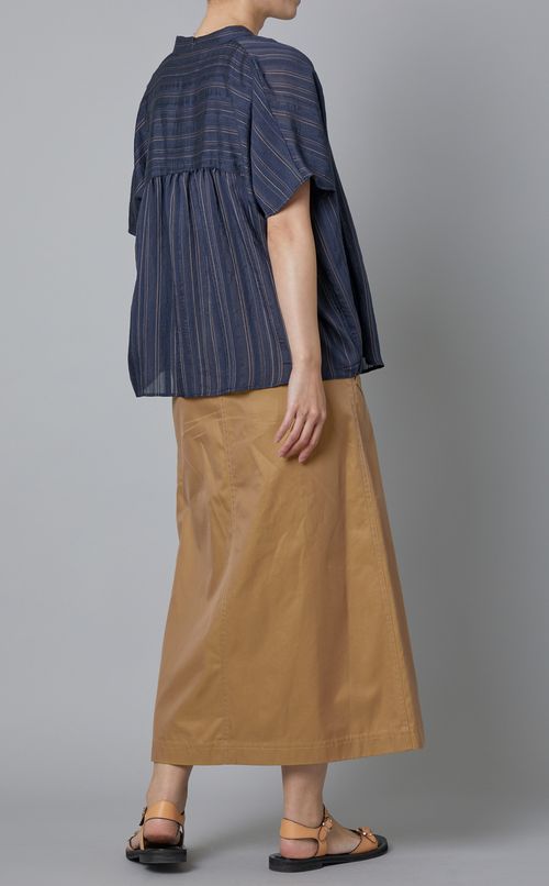 ドレーピーストライプブラウス