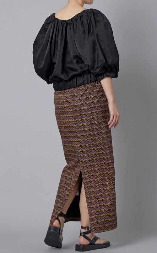 サテンギャザーブラウスブルゾン