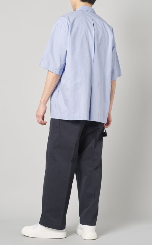 ストライプオープンカラーハーフシャツ