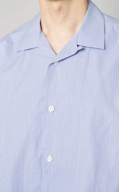 ストライプオープンカラーハーフシャツ