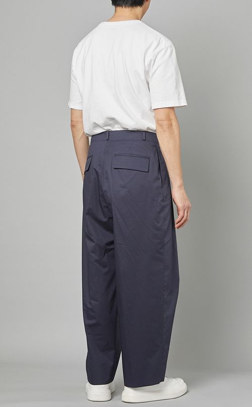ツイルワンプリーツワイドパンツ