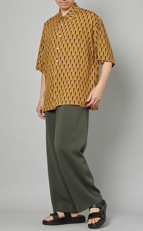 ワイドミラノリブニットパンツ