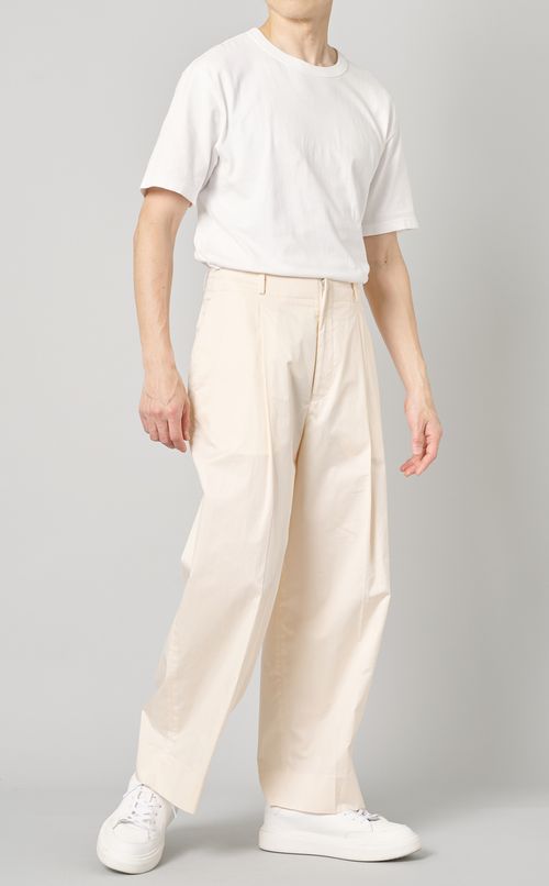 ツイルワンプリーツワイドパンツ