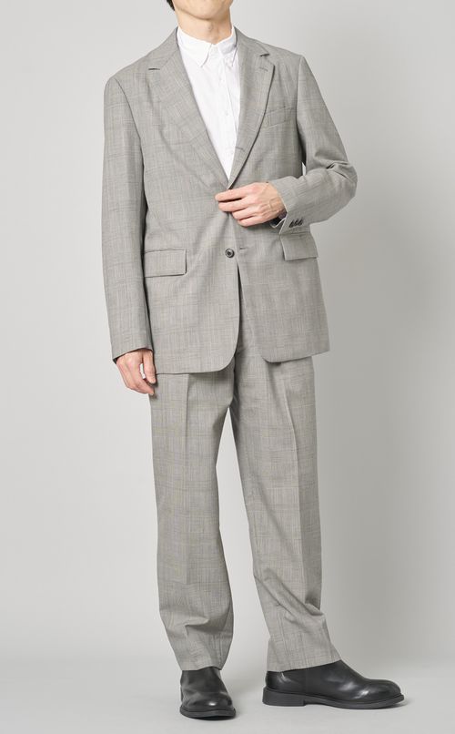 グレンチェックツープリーツパンツ