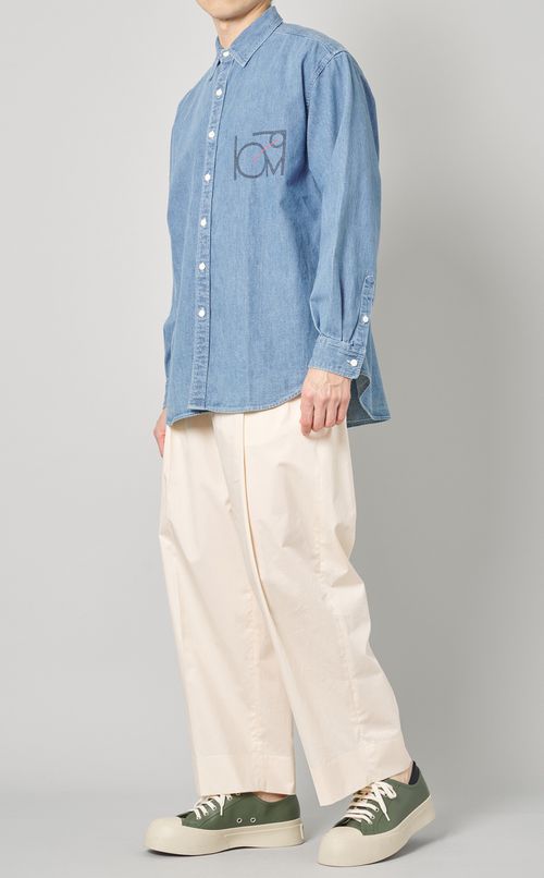 ツイルワンプリーツワイドパンツ