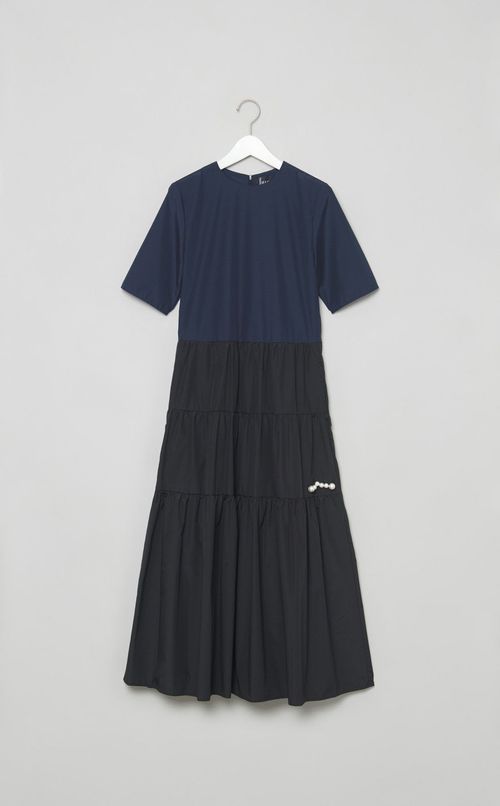 バイカラーティアードワンピース