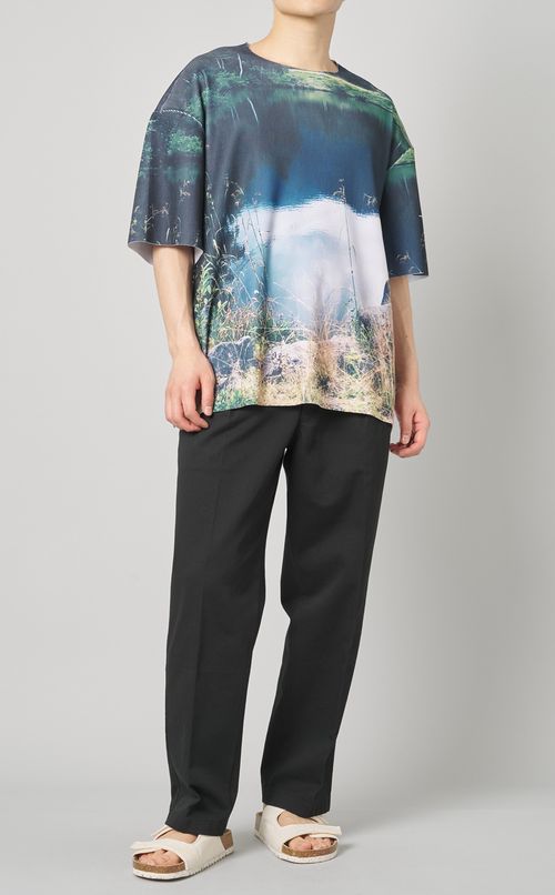 プリントリブビッグTシャツ