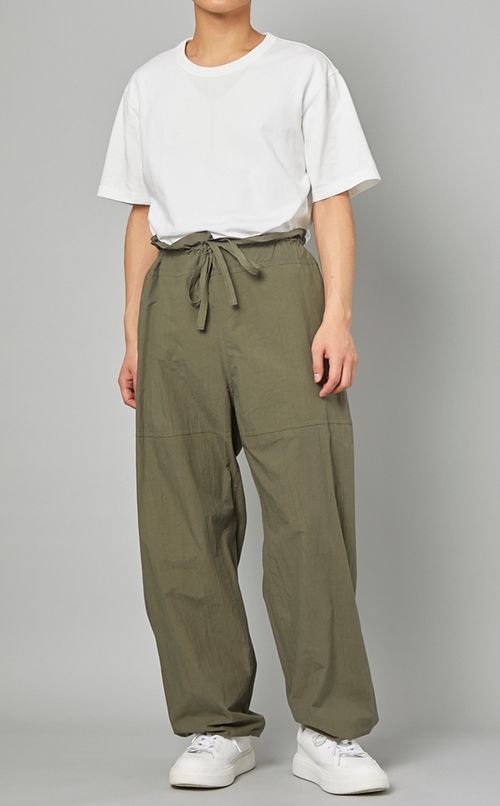 ドローストリングスコットンパンツ