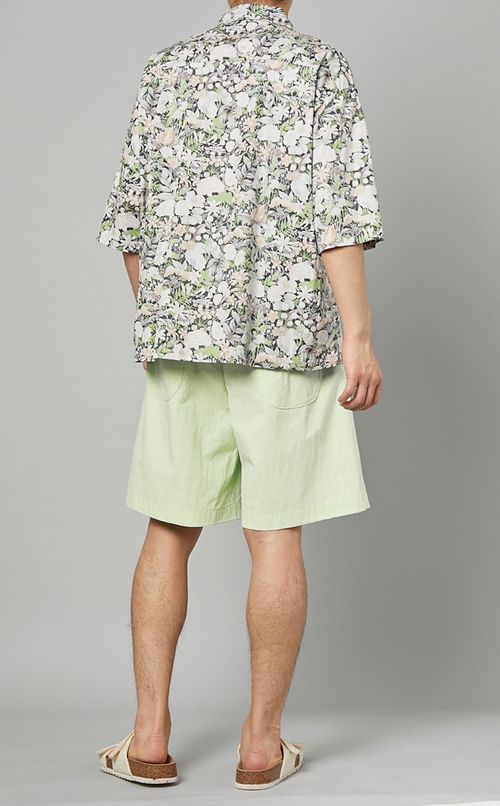 ボタニカルプリントハーフスリーブシャツ