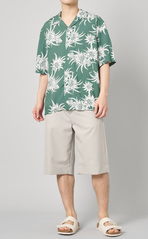 オープンカラーショートスリーブシャツ