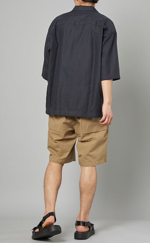 リネンコットンハーフスリーブシャツ