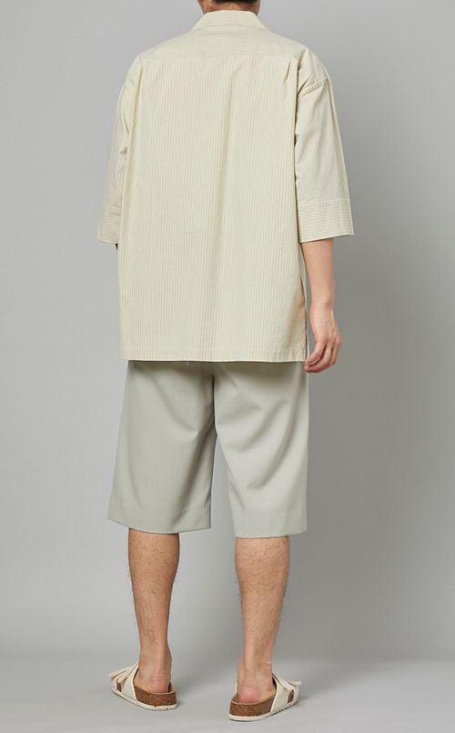 ポプリンストライプシャツ