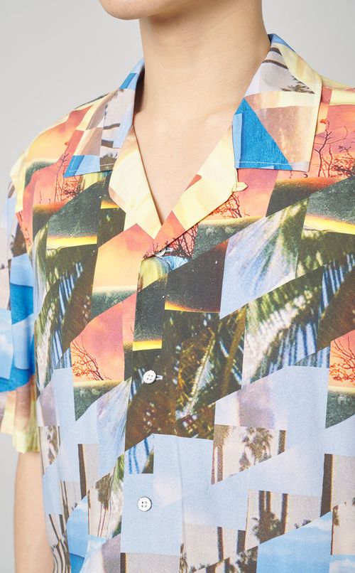 サンセットプリントシャツ