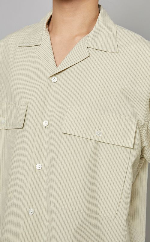 ポプリンストライプシャツ