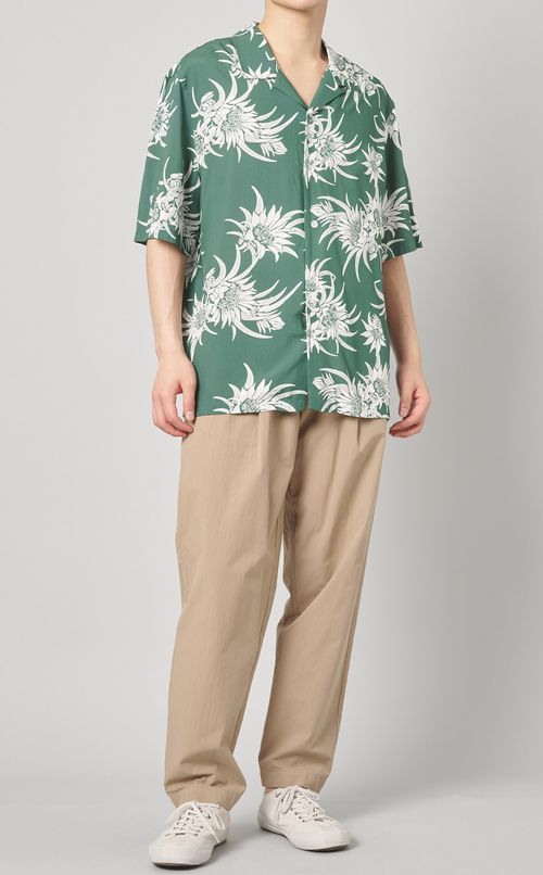 オープンカラーショートスリーブシャツ