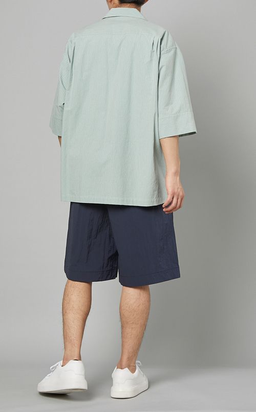 ポプリンストライプシャツ