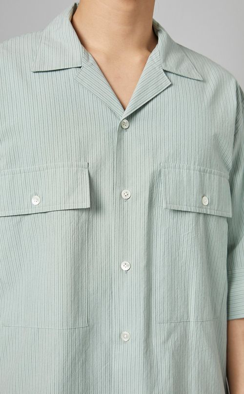 ポプリンストライプシャツ