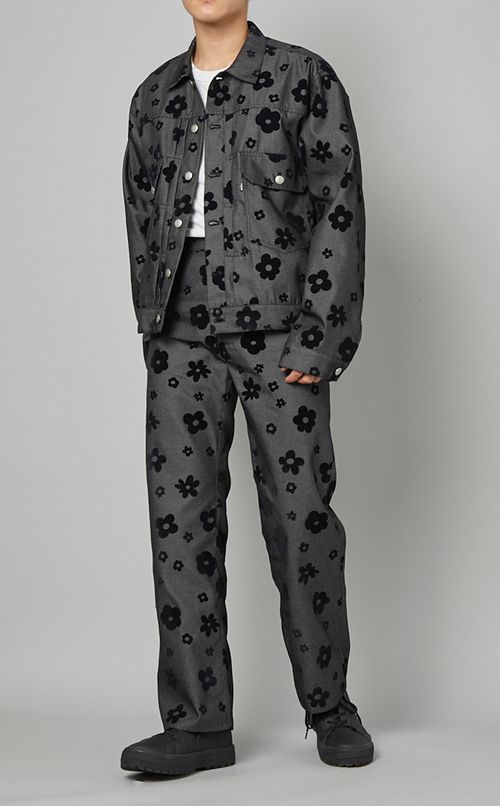 フロッキープリントデニムパンツ