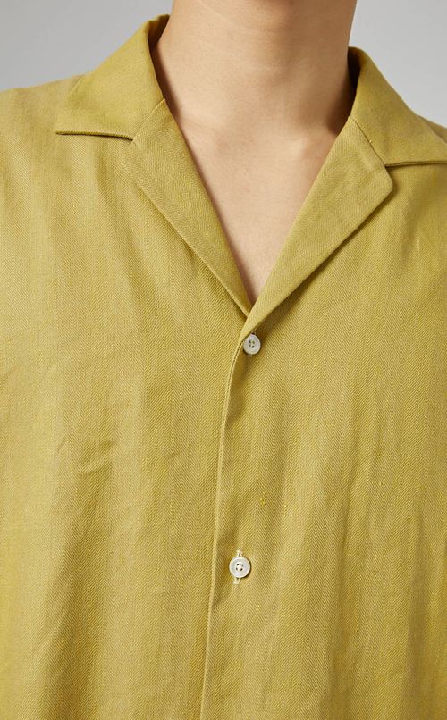 リネンコットンハーフスリーブシャツ